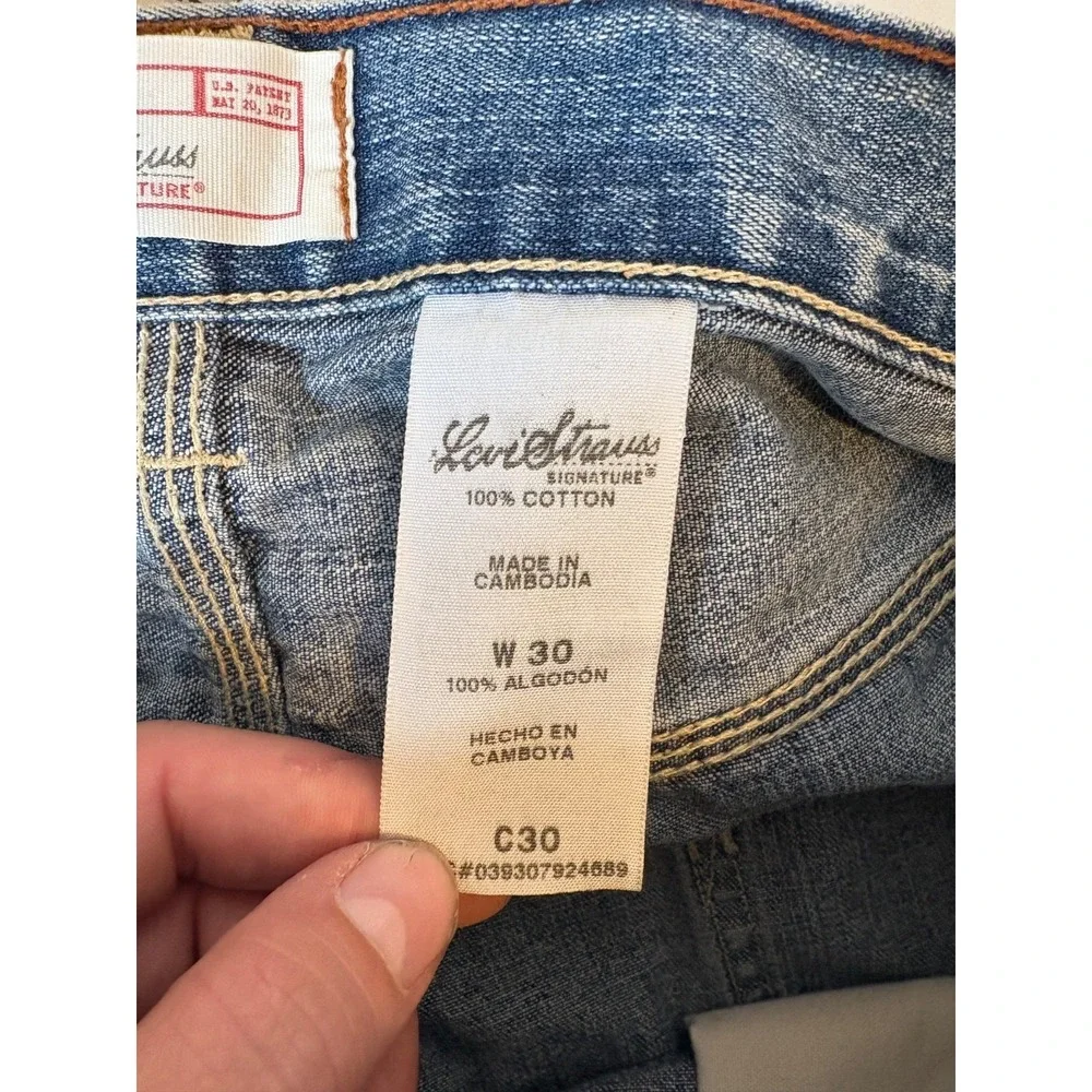 Levi's Carpenter Jean Shorts Men's 30 Blue Logo Denim Slash‎ Pockets 100% Cotton
